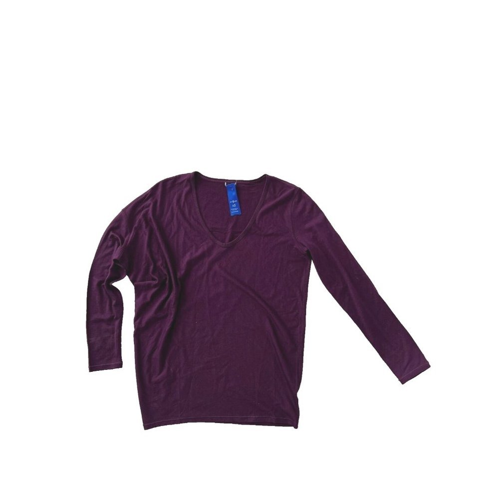 Kit and Ace Wave Merino Wool Drop Shoulder Dolman Asymmetric Cut Top ( XS )